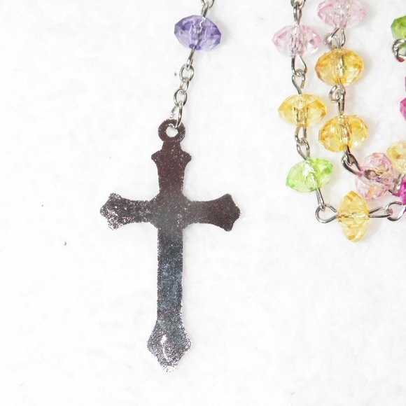 HOST PICK Immaculate Heart of Mary Multicolor Rosary Beads Crucifix with Case - Picture 13 of 13